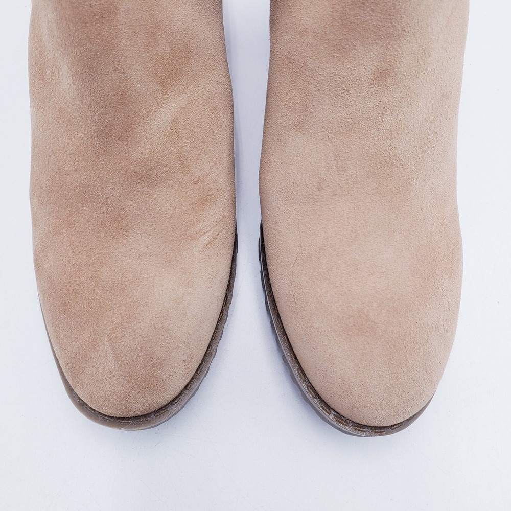 Blondo Tazmin Ankle Boots Tan Suede‎ Waterproof Buckle Strap Block Heel Size 7.5 - Picture 6 of 11